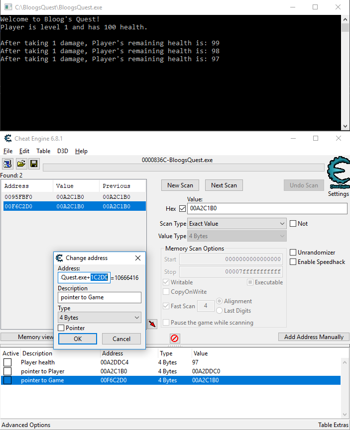 Cheat Engine :: View topic - Pointer Scanner with Dereferenced Base Address